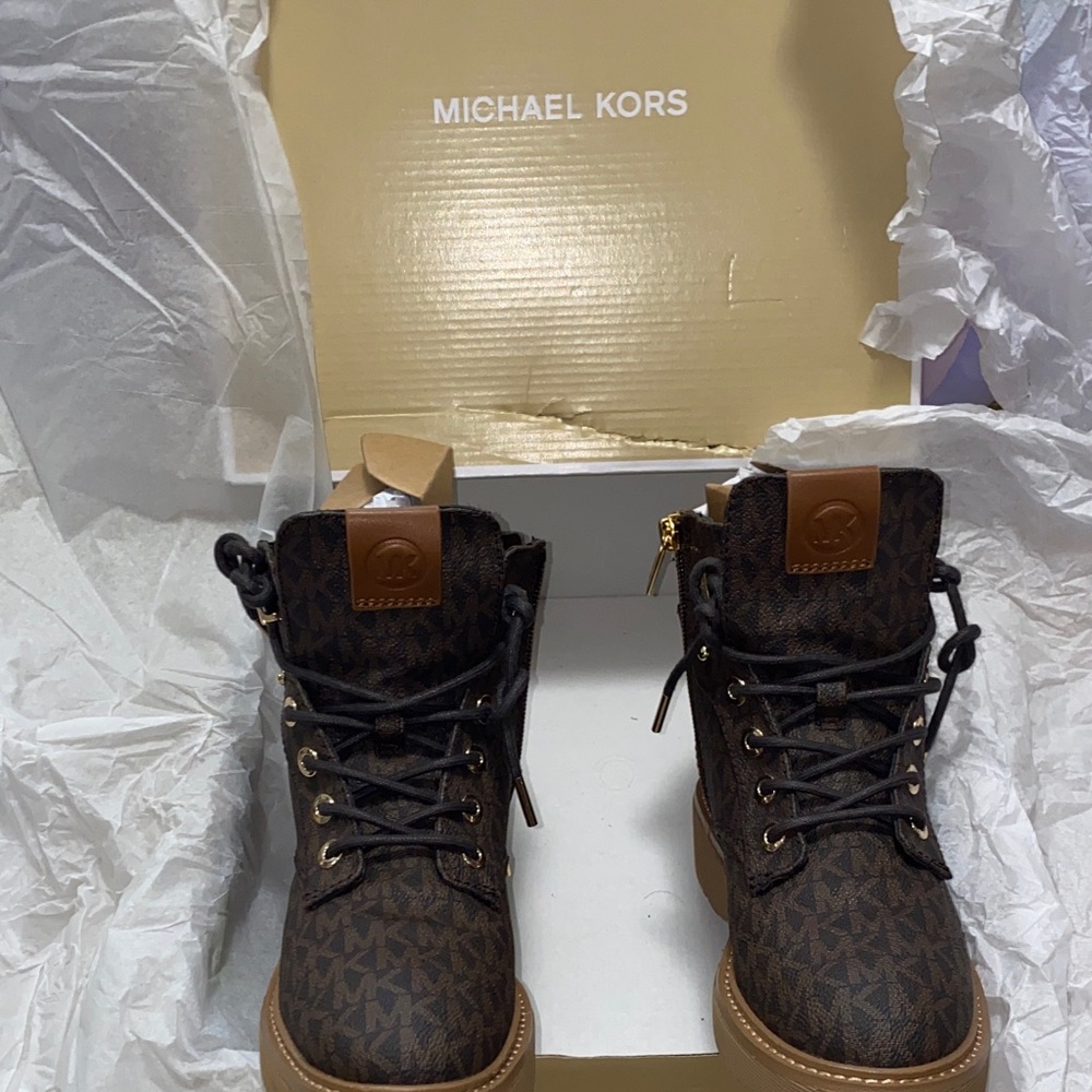 Michael Kors Dark Brown Monogram Boots